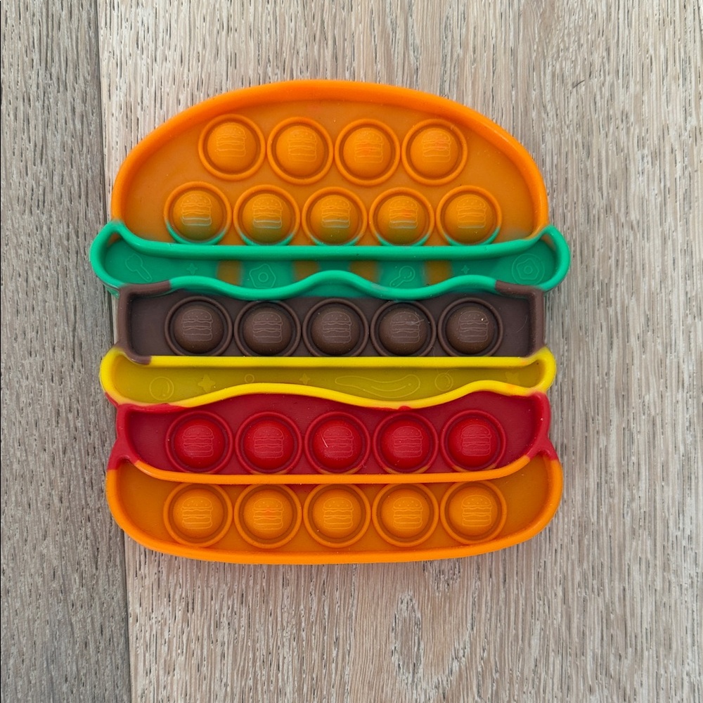 Vibrant Burger Pop It Fidget Toy